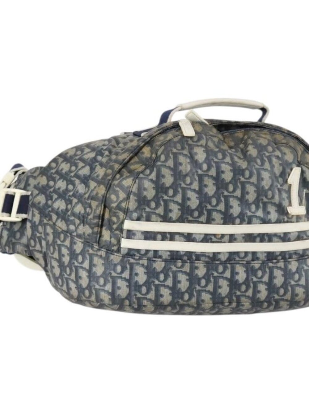 Christian Dior Trotter Canvas Backpack PVC Blue Silver Auth bs31270 - Picture 1 of 16